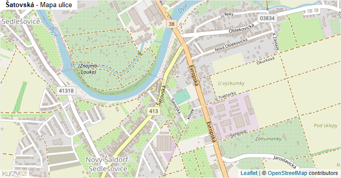 Šatovská - mapa ulice