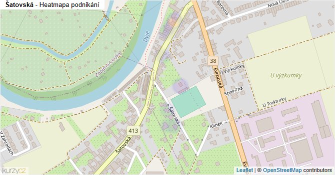 Šatovská - mapa podnikání