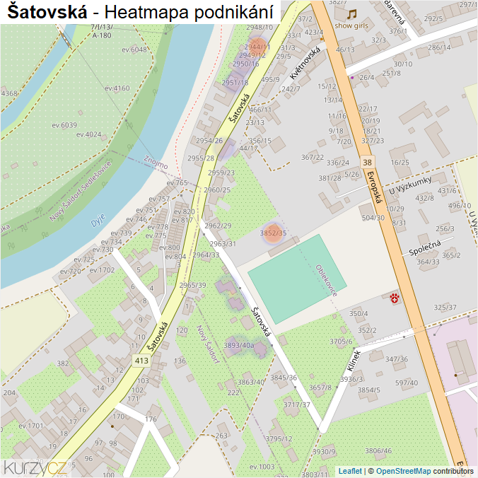 Mapa Šatovská - Firmy v ulici.