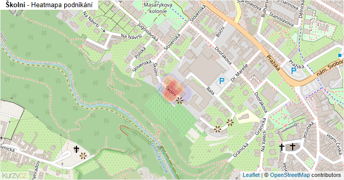 Školní - mapa podnikání