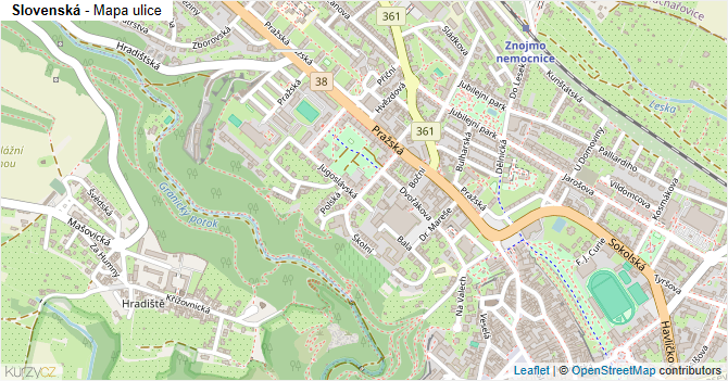 Slovenská - mapa ulice