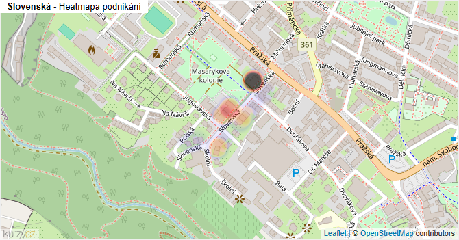 Slovenská - mapa podnikání