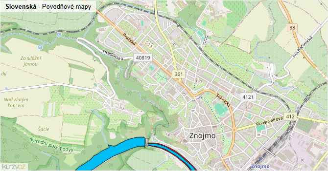 Slovenská - záplavové mapy stoleté vody