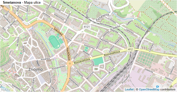 Smetanova - mapa ulice