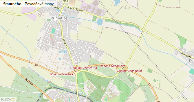Smutného - záplavové mapy stoleté vody