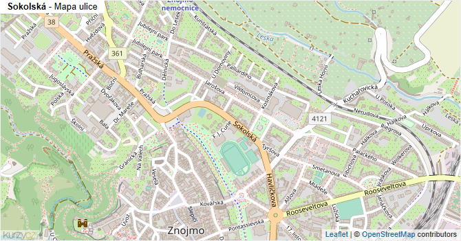 Sokolská - mapa ulice