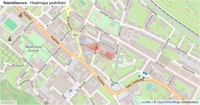 Stanislavova - mapa podnikání
