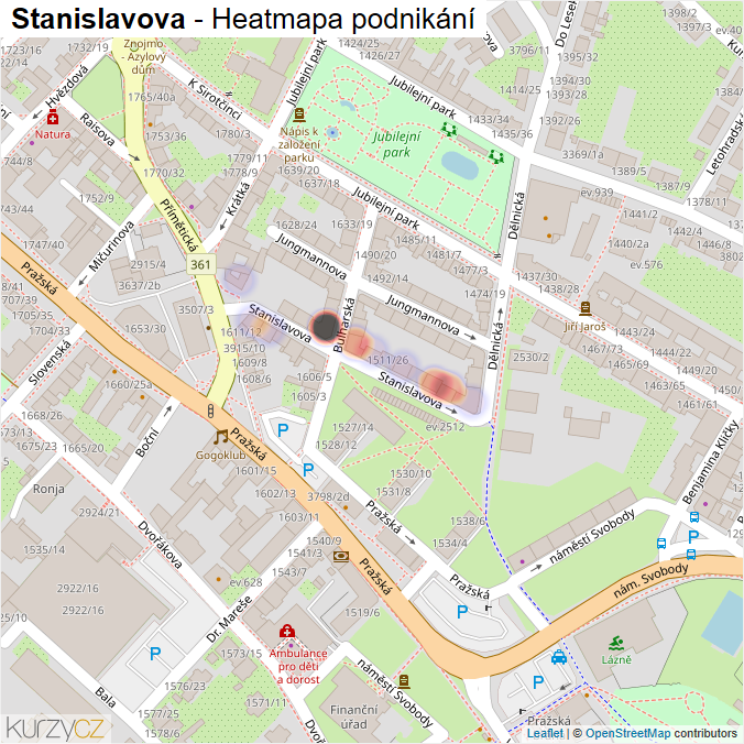 Mapa Stanislavova - Firmy v ulici.