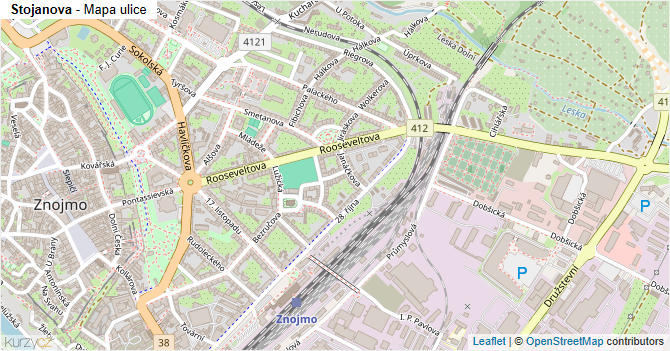 Stojanova - mapa ulice