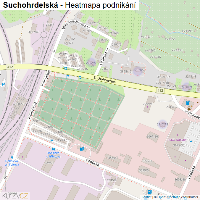 Mapa Suchohrdelská - Firmy v ulici.