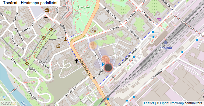 Tovární - mapa podnikání