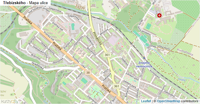 Třebízského - mapa ulice