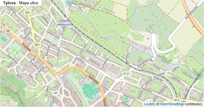 Tylova - mapa ulice