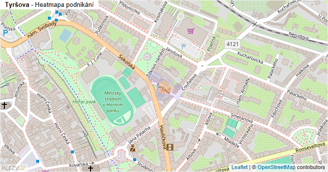 Tyršova - mapa podnikání