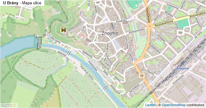 U Brány - mapa ulice