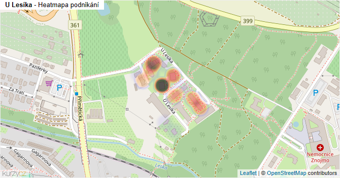 U Lesíka - mapa podnikání