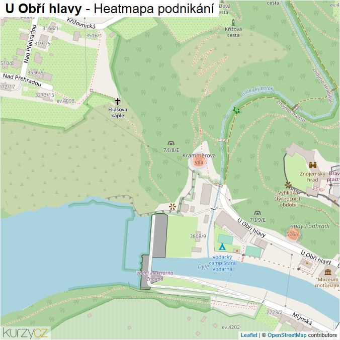 Mapa U Obří hlavy - Firmy v ulici.