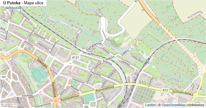 U Potoka - mapa ulice