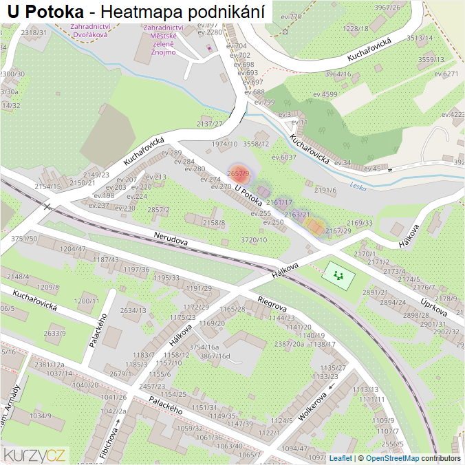 Mapa U Potoka - Firmy v ulici.