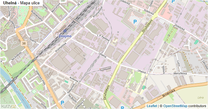 Uhelná - mapa ulice