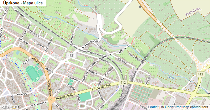 Úprkova - mapa ulice