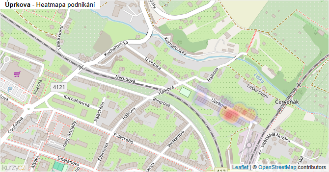 Úprkova - mapa podnikání