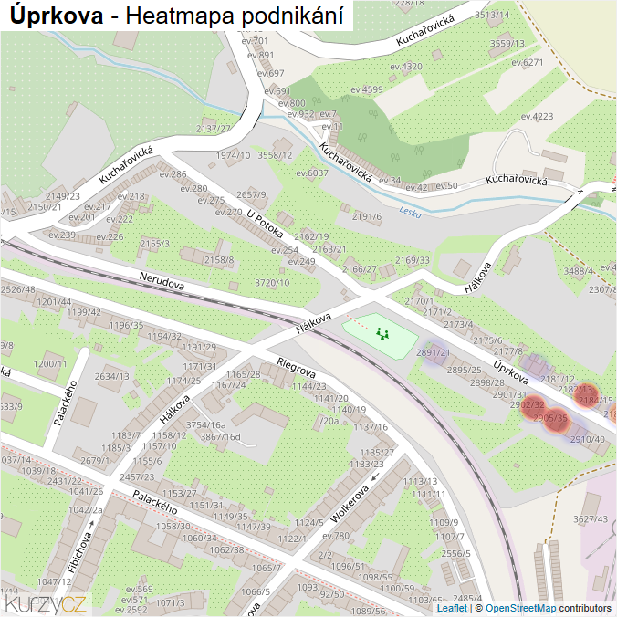 Mapa Úprkova - Firmy v ulici.
