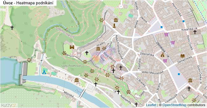 Úvoz - mapa podnikání