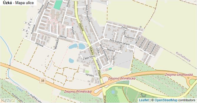 Úzká - mapa ulice