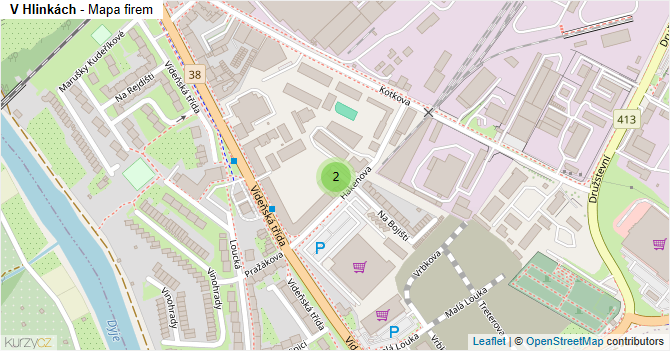V Hlinkách - mapa firem