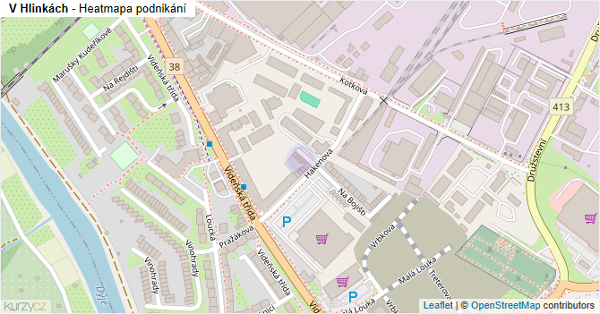 V Hlinkách - mapa podnikání