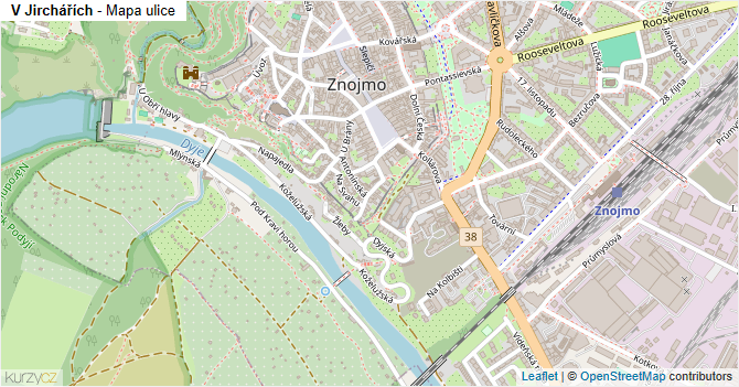 V Jirchářích - mapa ulice