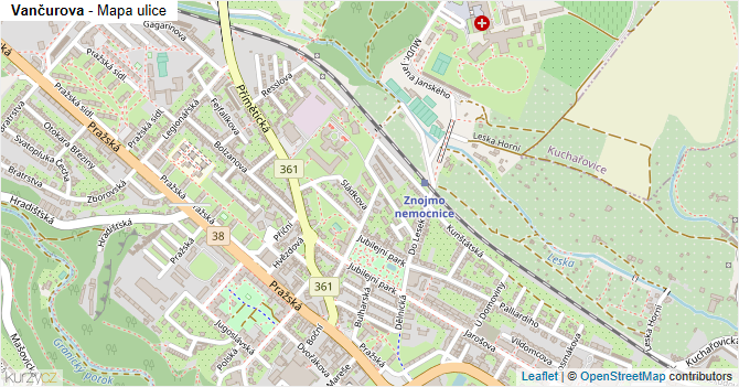 Vančurova - mapa ulice