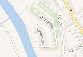 Vinohrady v obci Znojmo - mapa ulice