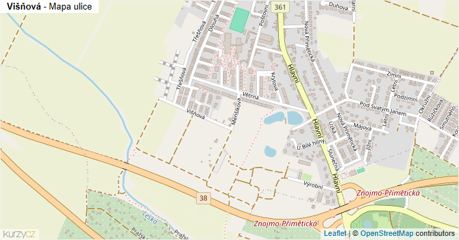 Višňová - mapa ulice