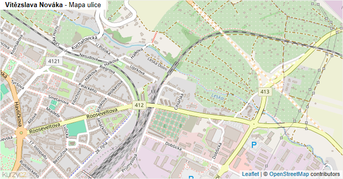 Vítězslava Nováka - mapa ulice