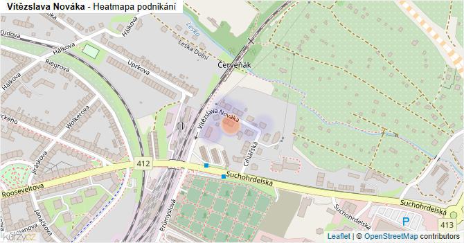 Vítězslava Nováka - mapa podnikání