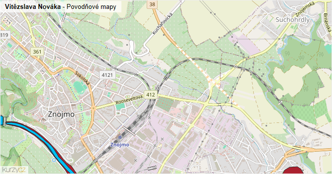 Vítězslava Nováka - záplavové mapy stoleté vody