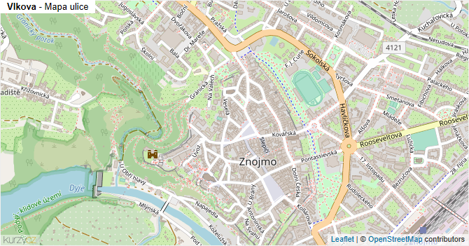 Vlkova - mapa ulice