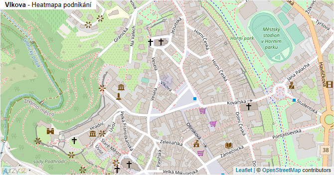 Vlkova - mapa podnikání