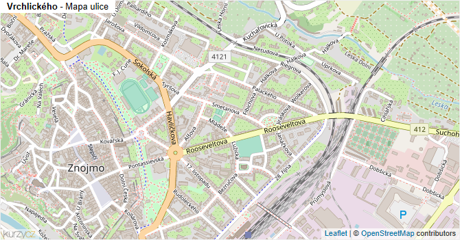 Vrchlického - mapa ulice