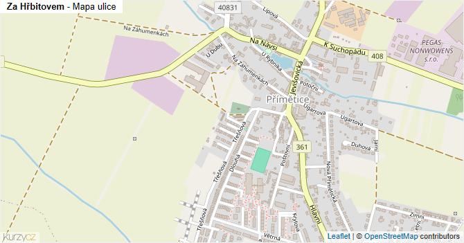 Za Hřbitovem - mapa ulice