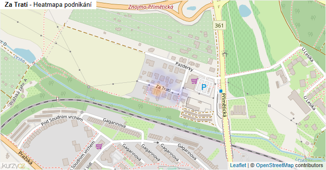 Za Tratí - mapa podnikání