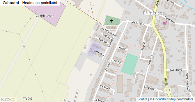 Zahradní - mapa podnikání