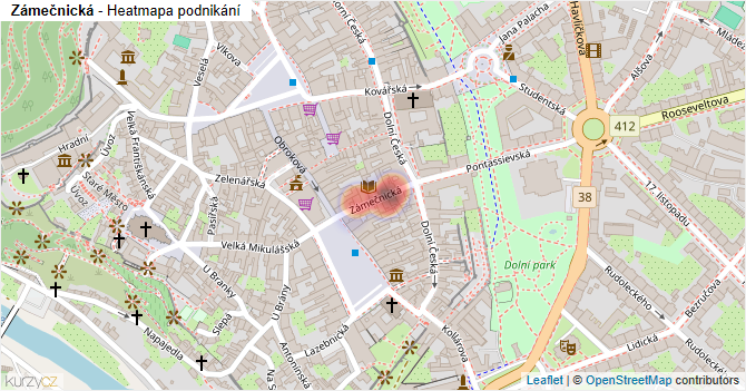 Zámečnická - mapa podnikání