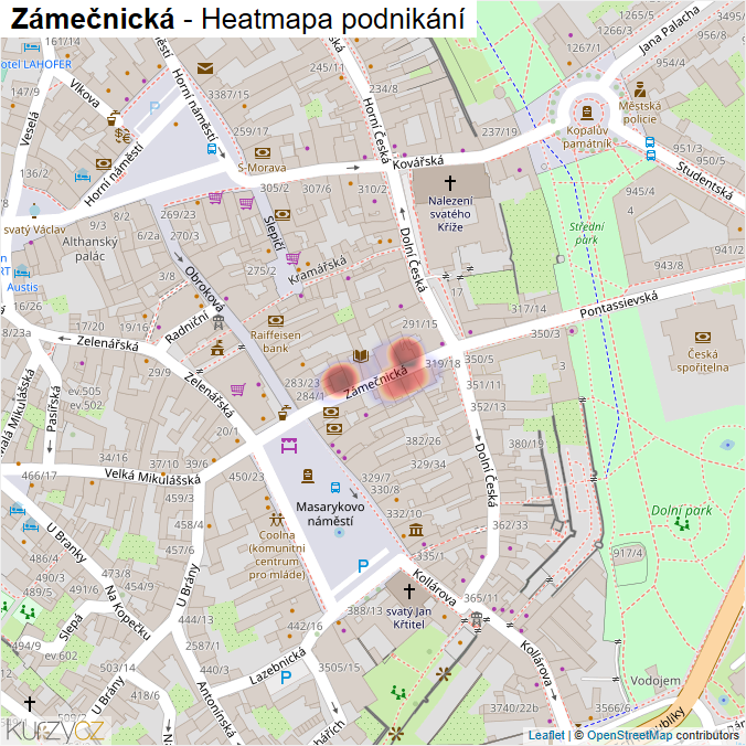 Mapa Zámečnická - Firmy v ulici.