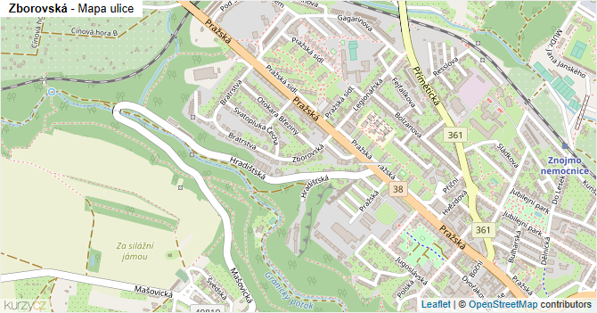 Zborovská - mapa ulice