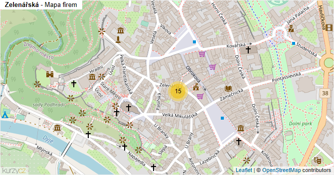 Zelenářská - mapa firem