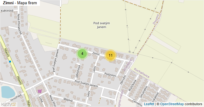 Zimní - mapa firem