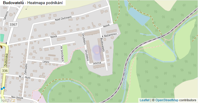Budovatelů - mapa podnikání